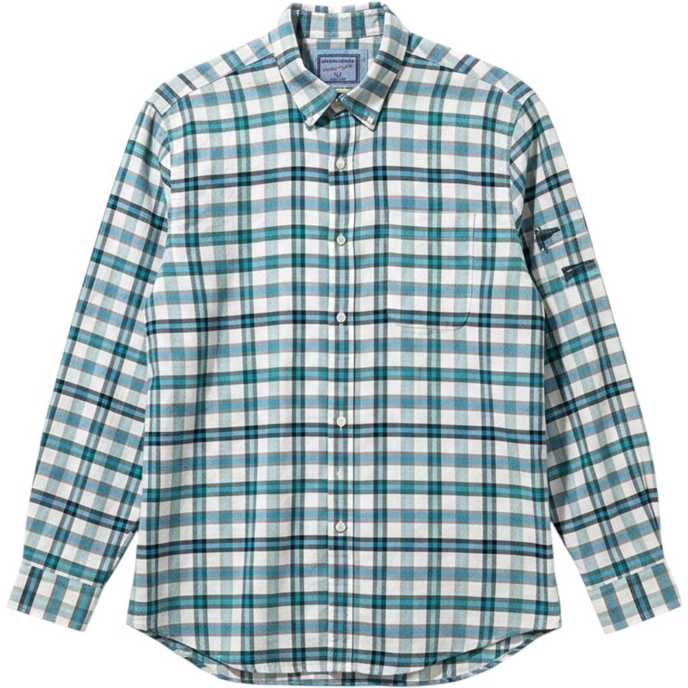 Saddlebred Mens‎ Plaid Button Down Oxford Shirt Blue White XL